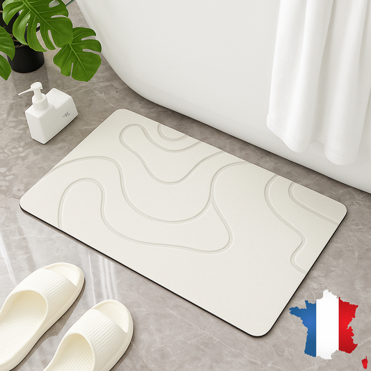 Tapis de Bain Antidérapant – Design Ondulé - Diatomite™